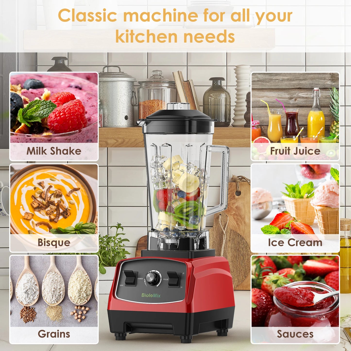 3HP 2200W Heavy Duty Commercial Grade Blender