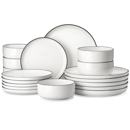 MALACASA 18/36-Piece Ceramic Set with 6/12 Pcs