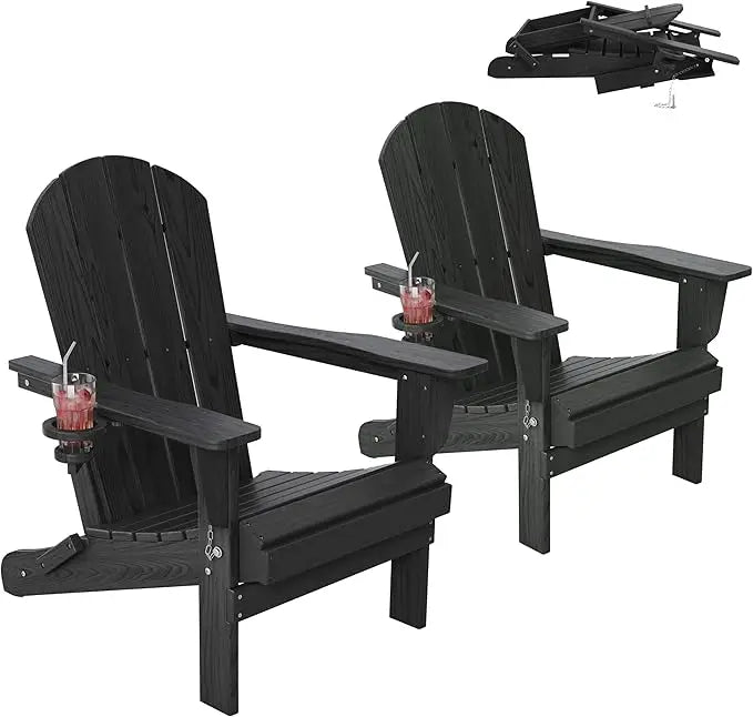 Outdoor Folding Adirondack Chair Set of 2