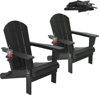 Outdoor Folding Adirondack Chair Set of 2