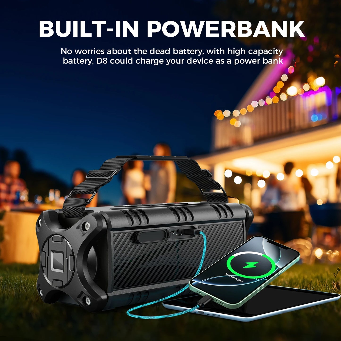 W-KING Bluetooth Speaker, 90W Peak Waterproof