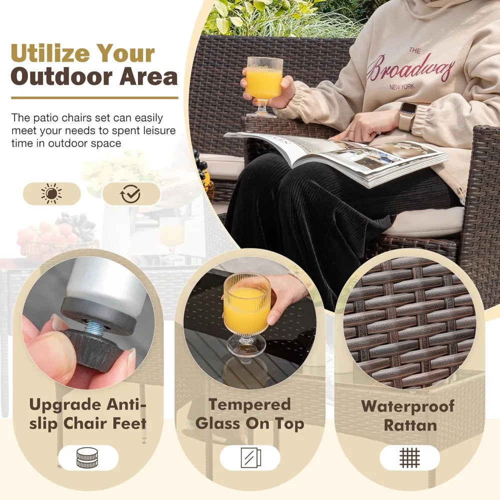 4 Pieces Outdoor Patio Furniture Set