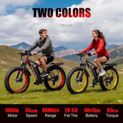 EOEOTWO 1500W Electric Bike 48V  Fat Tire Ebike 34MPH