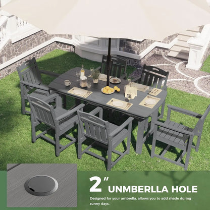 Outdoor Patio Dining Set Table & 6 Chairs