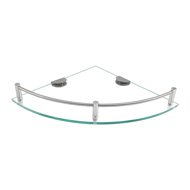 AB66-Bathroom Shelves, Bathroom Glass Corner Shelf Triangle Wall Mounted ,Tempered Glass Shelf For Storing Shower Gel/Soap