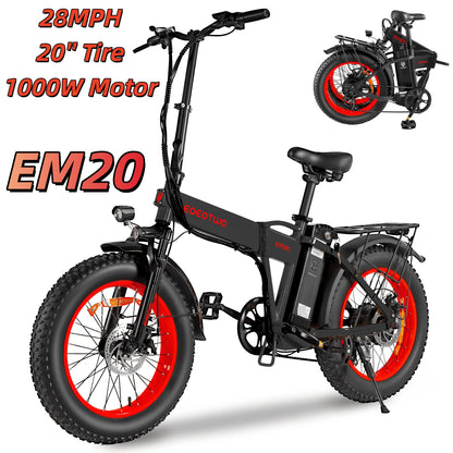 EOEOTWO 1500W Electric Bike 48V  Fat Tire Ebike 34MPH
