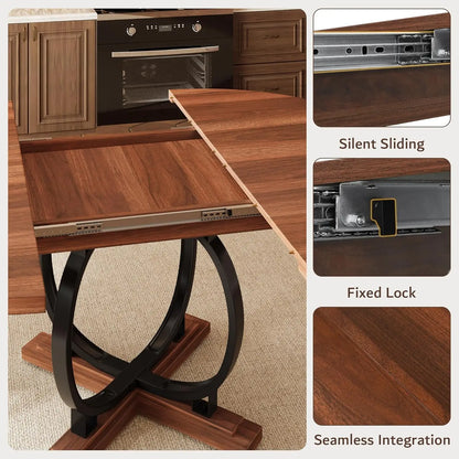 59'' Extendable Round Dining Table