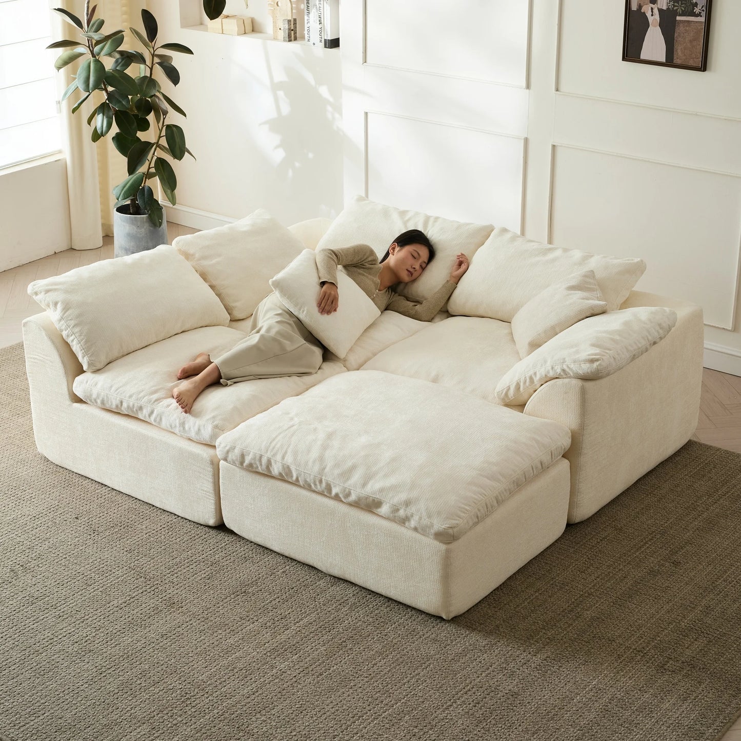 109" Modern Cloud L-Shape Sofa