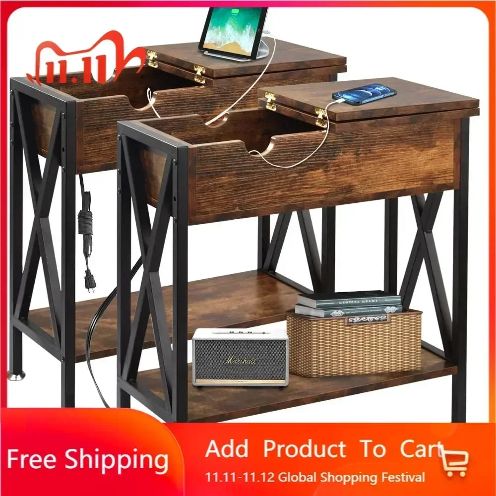End Tables Living Room Set Of 2