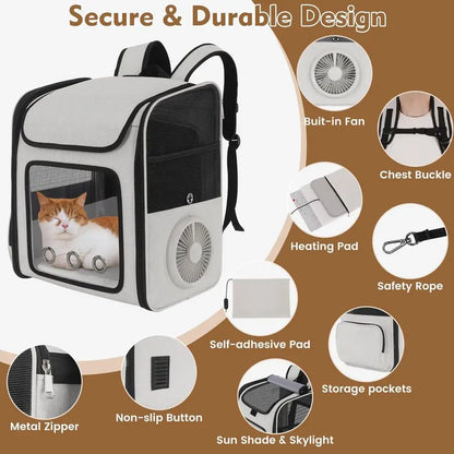 Backpack Carrier with Builtin Cooling Fan/Heating Pad