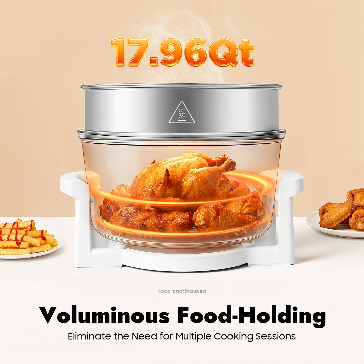 17.96Qt Visual Air Fryer 1200-1400W