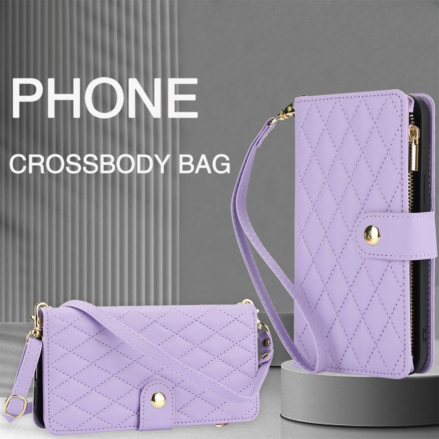 Crossbody PU Leather Wallet Flip Case For iPhone