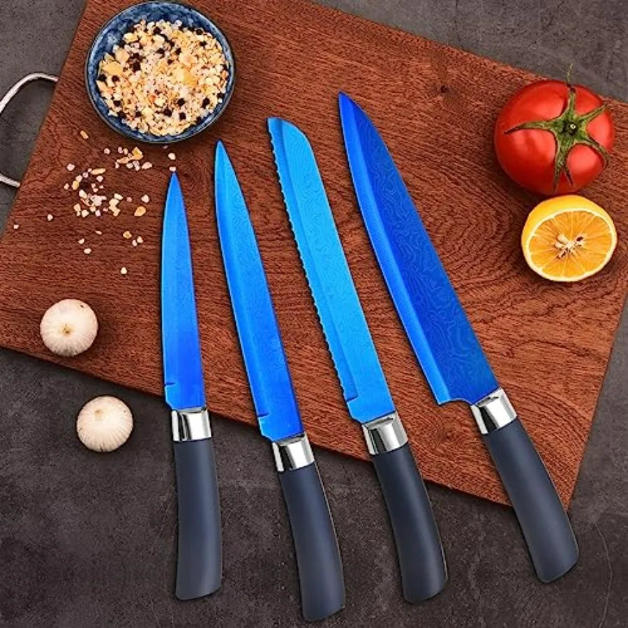 Kitchen Knife Set Non-Stick Aluminum Alloy Block