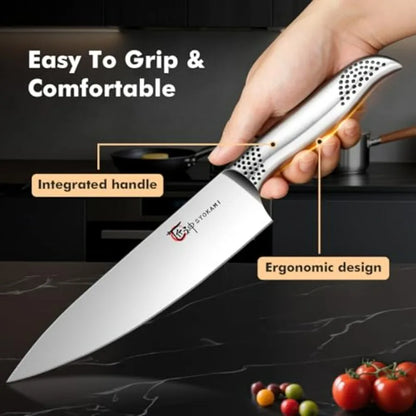 Japanese Knives Set Magnetic Block Stainless Steel