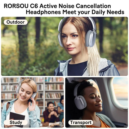 Wireless Bluetooth 5.3 Headphones With ANC Noise Cancelling