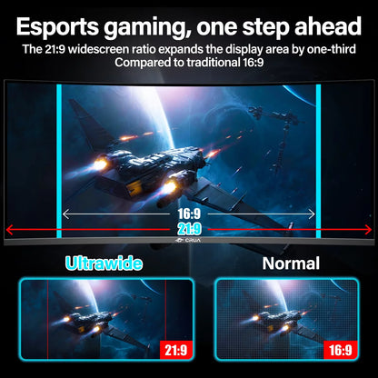 34 Gaming Monitor Curved Ultrawide WQHD