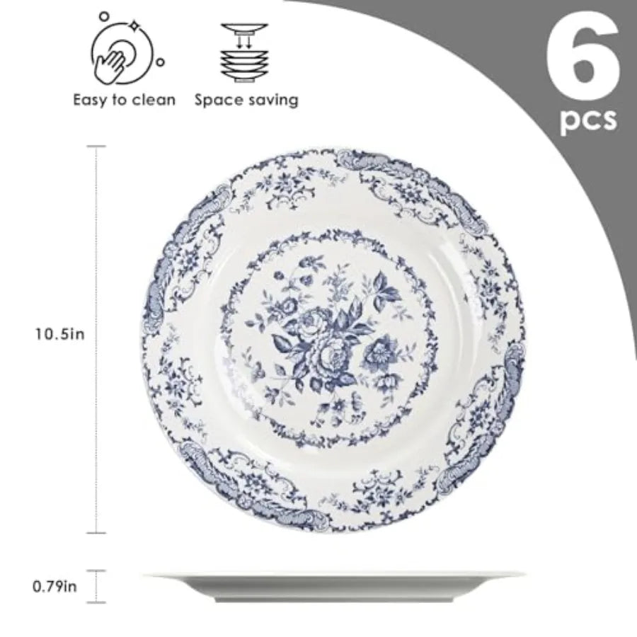 Dinner Plates Ceramic Set of 6 Kitchen Plates