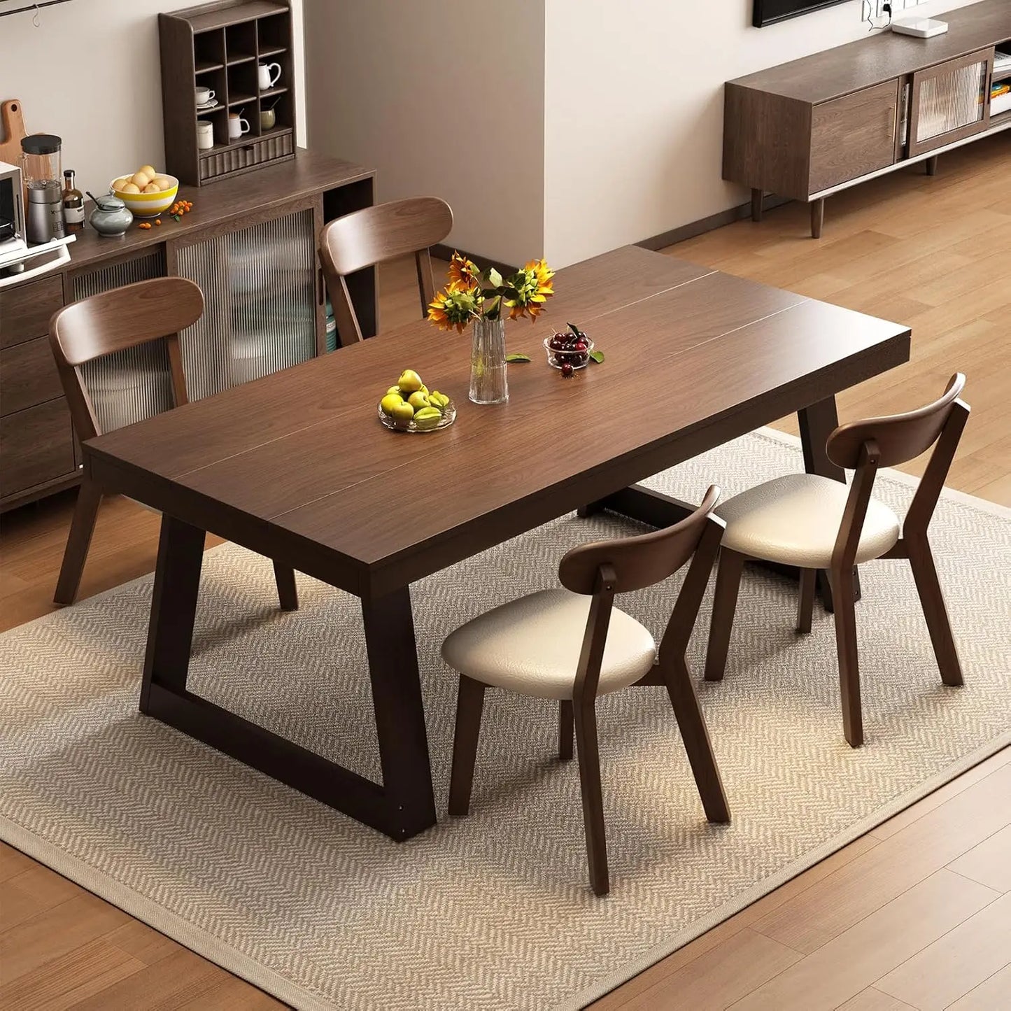 Dining Chairs Set of 4 Mid-Century Modern Oak