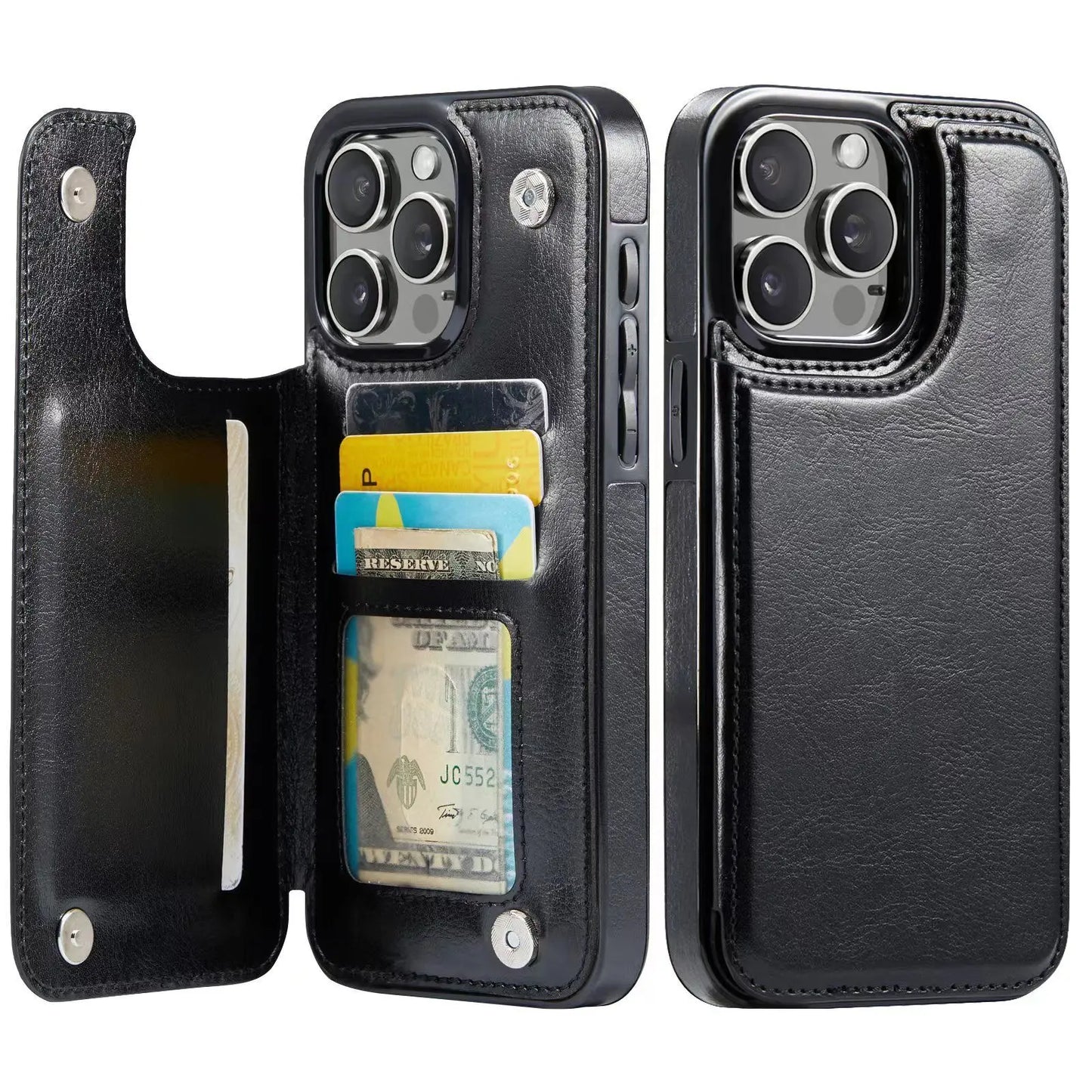 Leather Wallet Card Holder Case  iPhone  Pro Max