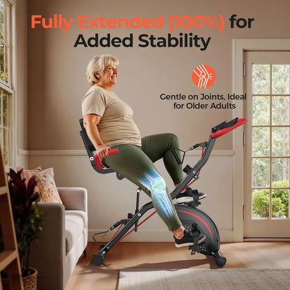 Pleny Folding Exercise Bike, 5 IN 1 Stationary Bike