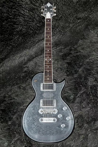 Zemaitis Casimere Metal Satin Black Electric Guitar Aluminum Plate Rosewood Fingerboard Chrome Hardware Korean Made Tremolo brid