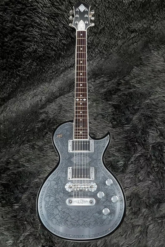 Zemaitis Casimere Metal Satin Black Electric Guitar Aluminum Plate Rosewood Fingerboard Chrome Hardware Korean Made Tremolo brid