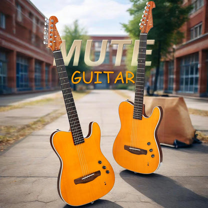 IRIN R3 Electric Acoustic Guitar 22-Fret 39 Inch 6 String Silent Smart Guitar Thin Body Spruce Panel Silent Folk Guitar with Bag