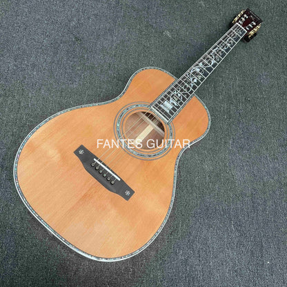 Custom Solid Cedar Wood Back Side OO Parlor Acoustic Guitar