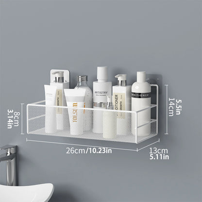 1PC Bathroom Self-adhesive Mesh Rack