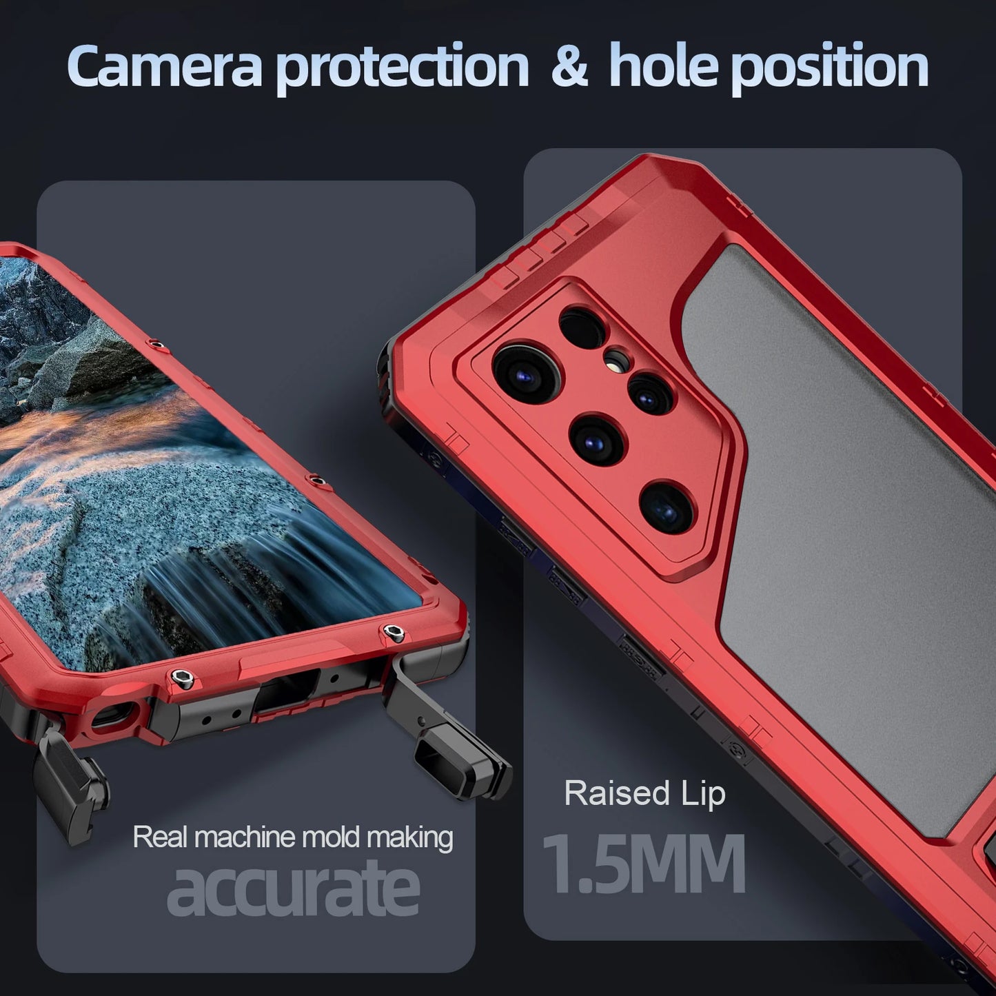 Samsung S24 S23 Ultra Waterproof Metal Phone Case