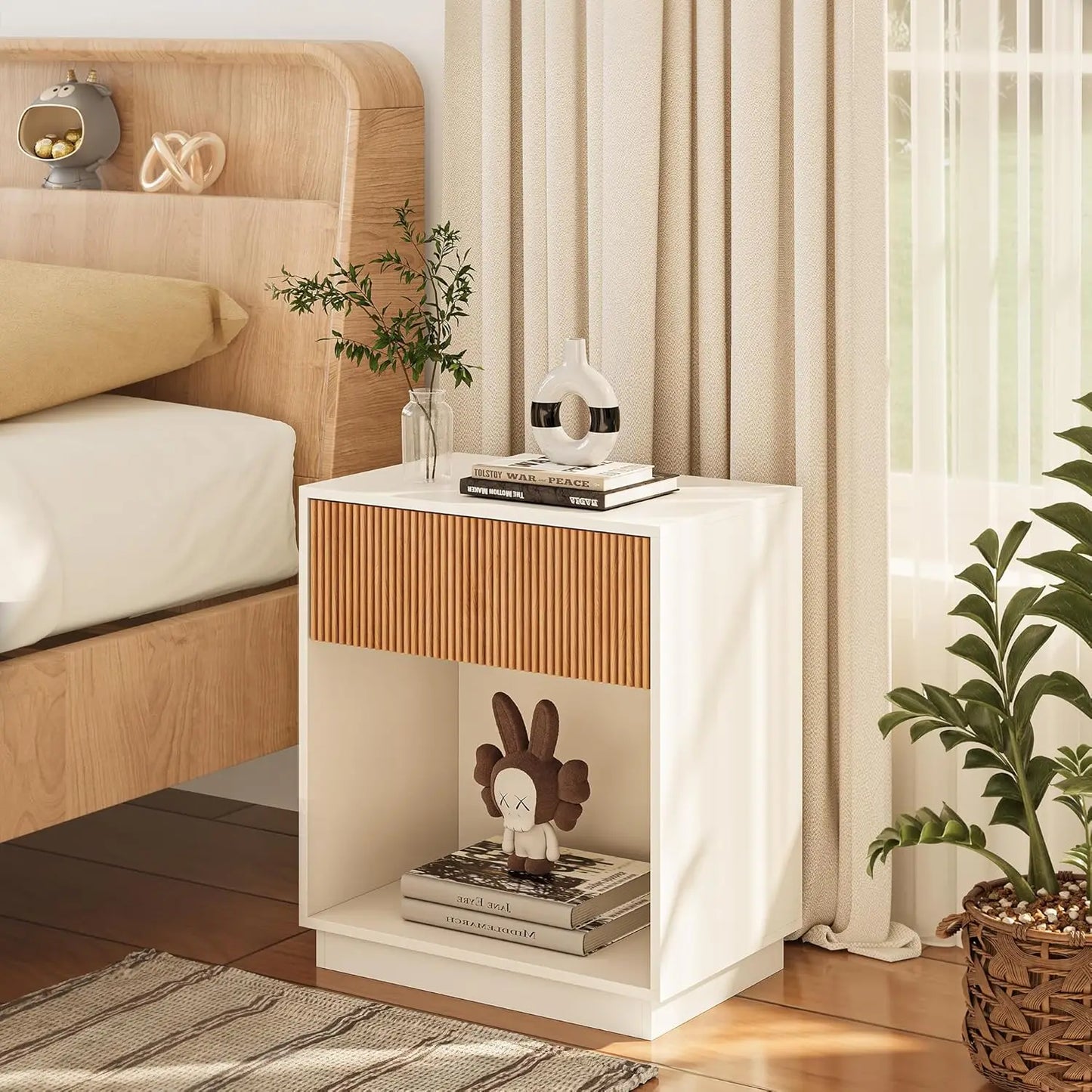 Modern Fluted Nightstand Set