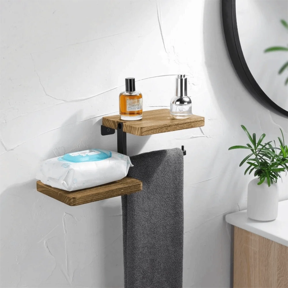 Wooden Wall Mounted Toilet Paper Holder