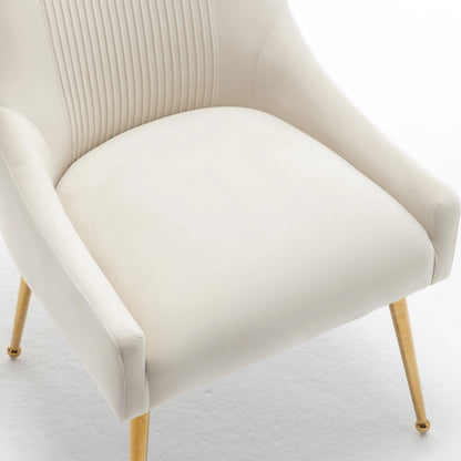 Modern Pleated Velvet Dining Chair Set Of 2