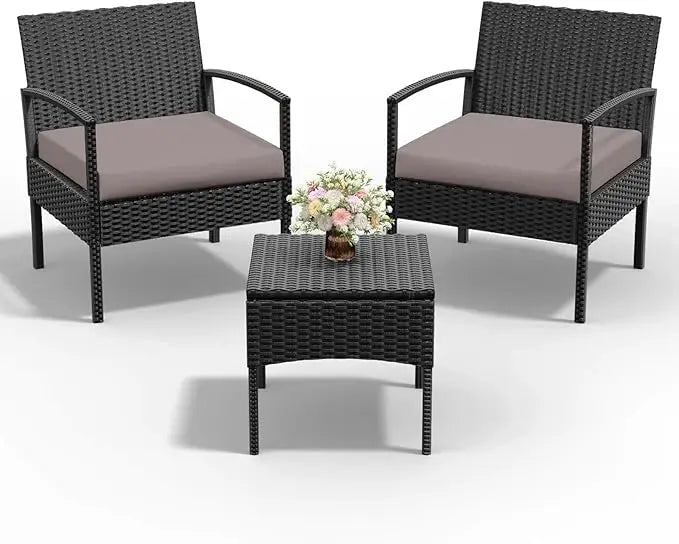 4 Piece Outdoor Wicker Patio Furniture Set