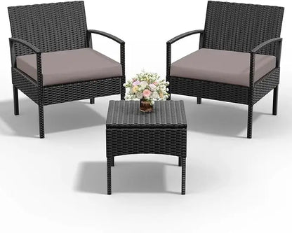 4 Piece Outdoor Wicker Patio Furniture Set