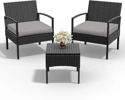 4 Piece Outdoor Wicker Patio Furniture Set