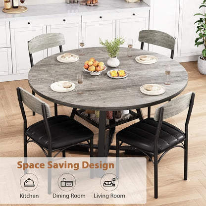 Round Dining Table Set for 4