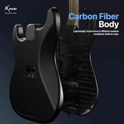 Smart electric guitar for live performance and home practice, carbon fiber body, black, built-in DSP effects with 4 presets, US