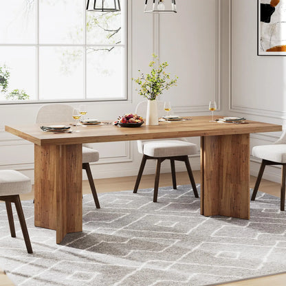 63-inch Farmhouse  Solid Wood Dining Table for 4-6
