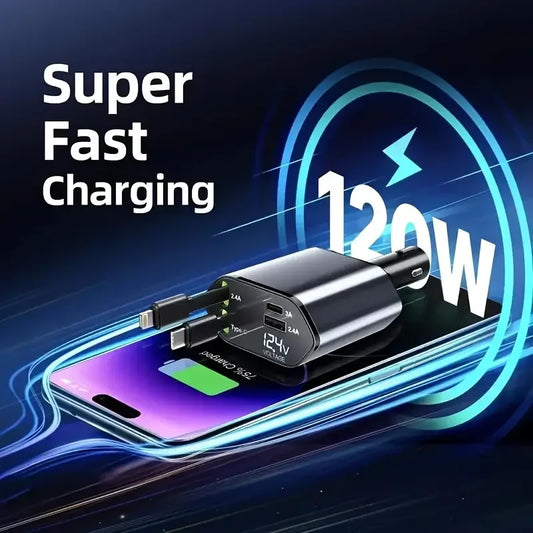 120W Car Charger Cigarette Lighter Adapter