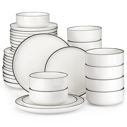 MALACASA 18/36-Piece Ceramic Set with 6/12 Pcs