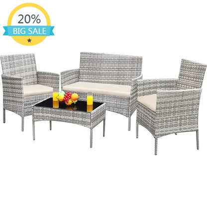 4 Piece Wicker Outdoor Set