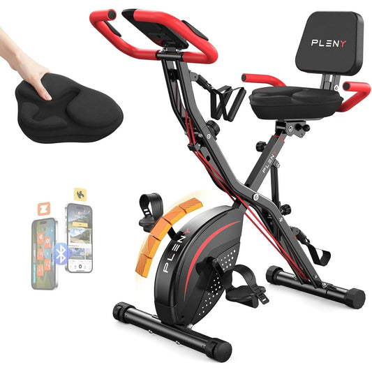 Pleny Folding Exercise Bike, 5 IN 1 Stationary Bike