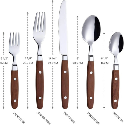 Retro Stainless Steel Flatware Set, 20-Piece