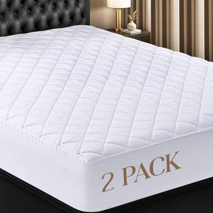 2 Pack Quilted Fitted Mattress Pad, Full Size