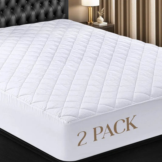 2 Pack Quilted Fitted Mattress Pad, Full Size