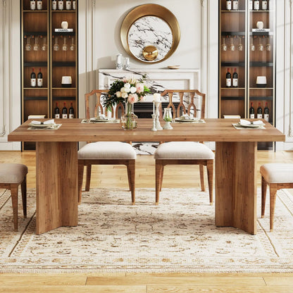 63-inch Farmhouse  Solid Wood Dining Table for 4-6