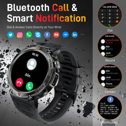 LaNikar KE3 Black Bluetooth Call Smart Watch