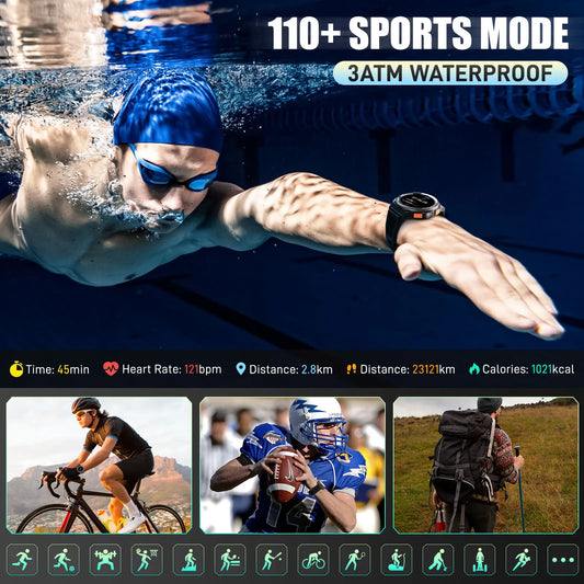 EIGIIS 1.45 Inch Smart Waterproof  Watch