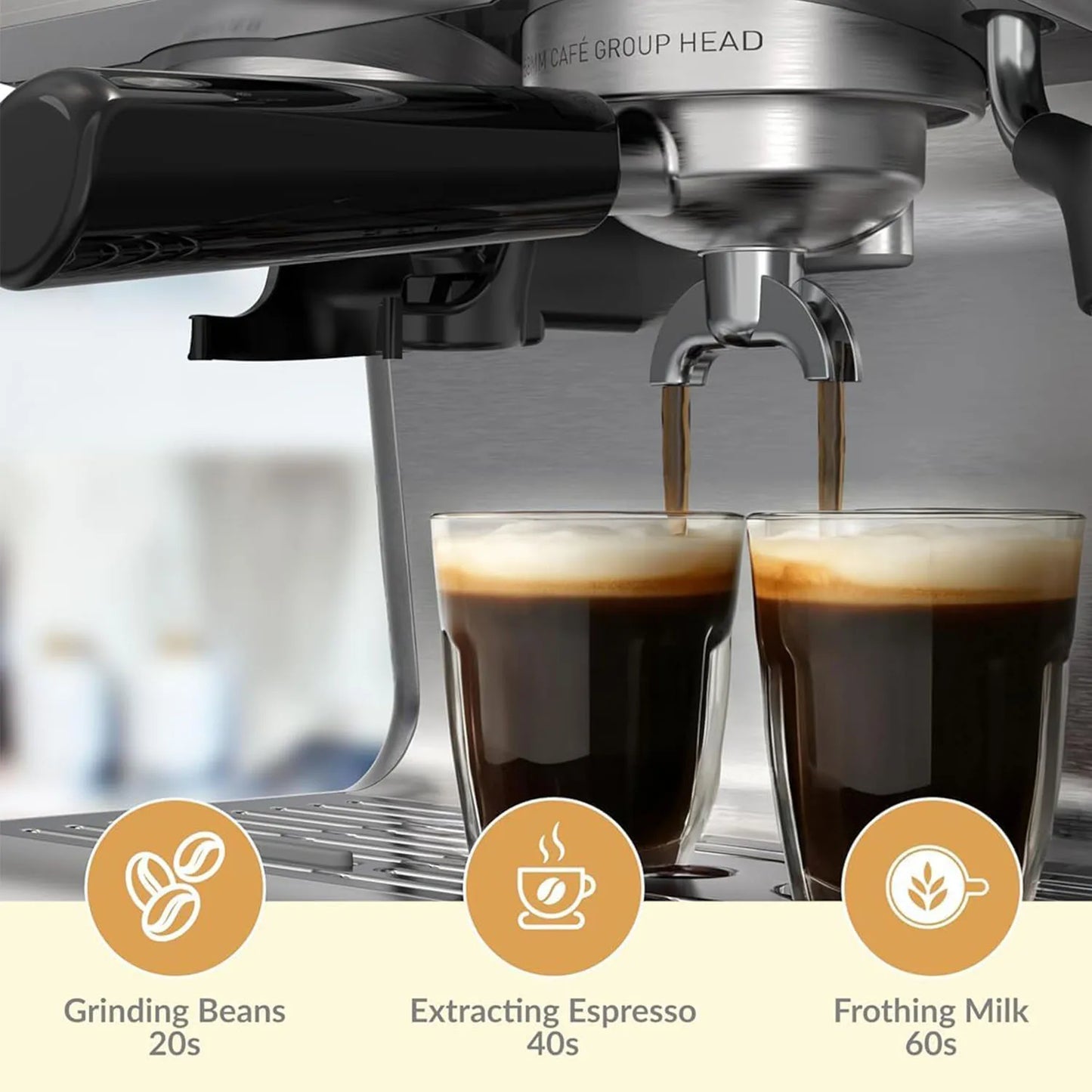 20 Bar Espresso Coffee Machine  With Grinder